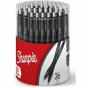 Sharpie+S-Gel+Pens+-+0.7+mm%2C+Bullet+Pen+Point+-+Retractable+-+Blue+Ink+-+Gel-based+-+Black+Barrel+-+36+%2F+Box