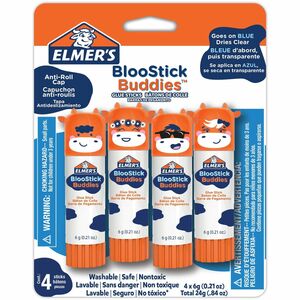 Elmer%26apos%3Bs+BlooStick+Buddies+Glue+Sticks+-+0.21+oz+-+Blue+-+4+%2F+Pack