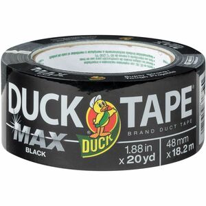 Duck+Max+Strength+Packaging+Tape+-+20+yd+Length+x+1.88%26quot%3B+Width+-+Black+-+Rubber+Adhesive+-+For+Packaging%2C+Wood%2C+Plastic%2C+Glass%2C+Sealing%2C+Bundling+-+1+Each