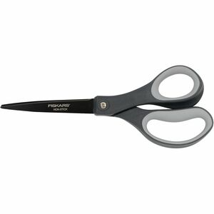 Fiskars+Non-stick+Titanium+Softgrip+Scissors+-+3.70%26quot%3B+Blade+Length+-+8%26quot%3B+Overall+Length+-+Stainless+Steel+-+Straight+Tip+-+Gray+-+1+Each