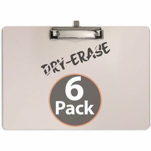 Officemate+Reusable+Dry-Erase+Whiteboard+Clipboards+-+Storage+for+70+Sheet+-+9%26quot%3B+x+12+1%2F2%26quot%3B+Sheet+Size+-+White+-+6+Pack