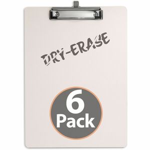 Officemate+Reusable+Dry-Erase+Whiteboard+Clipboards+-+Storage+for+70+Sheet+-+9%26quot%3B+x+12+1%2F2%26quot%3B+Sheet+Size+-+White+-+6+Pack