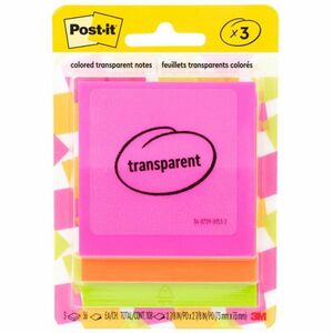 Post-it%C2%AE+Transparent+Notes+-+2+4%2F5%26quot%3B+Flag%2FNote+Width+x+2+4%2F5%26quot%3B+Flag%2FNote+Length+-+Square+-+36+Sheets+per+Pad+-+Pink%2C+Green%2C+Orange+-+Sticky%2C+Repositionable%2C+Adhesive%2C+Removable+-+1+Pack
