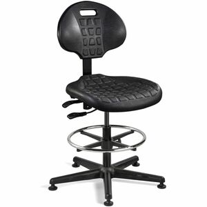 BEVCO+Everlast+Series+Chair+-+Polyurethane+Seat+Material+-+High+Back+-+5-star+Base+-+Black+-+1+Each