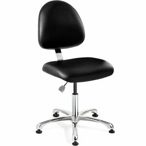 BEVCO+Integra+Series+Chair+-+Polypropylene+Back+Material+-+Mid+Back+-+5-star+Base+-+Black+-+Vinyl%2C+Foam+-+1+Each