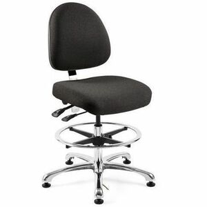 BEVCO+Integra+Series+Chair+-+Medium+Back+-+5-star+Base+-+Navy%2C+Chrome+-+Fabric+-+1+Each