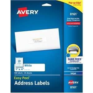 Avery® Easy Peel White Inkjet Mailing Labels - 1