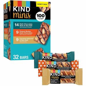 Green+Rabbit+KIND+Minis+Variety+Pack+-+Individually+Wrapped+-+Dark+Chocolate+Nuts+%26+Sea+Salt%2C+Caramel+Almond+and+Sea+Salt%2C+Peanut+Butter+Dark+Chocolate+-+0.70+oz+-+32+%2F+Carton