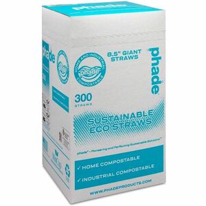 Phade+Compostable+Straws+-+8.5%26quot%3B+Length+-+Polyhydroxyalkanoate+%28PHA%29+-+Caribbean+Blue+-+300+Straws%2FBox+-+4+%2F+Carton