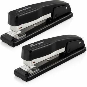 Swingline+Commercial+Desk+Stapler+-+Staples+Upto+20+Sheet+-+Holds+Upto+210+Staple+-+Full+Strip+-+Black+-+Metal+-+2+%2F+Pack