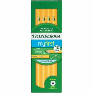 Ticonderoga+Beginners+%232+Pencils+-+10.3+mm+Lead+-+HB%2F%232+-+Broad+Point+-+Yellow+Barrel+-+12+%2F+Pack