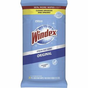 Windex%C2%AE+Glass+%26+Surface+Wipes+-+Wipe+-+9.70+oz+%280.61+lb%29+-+Recommended+For%3A+Smear+Remover%2C+Smudge+Remover+-+Streak-free%2C+Pre-moistened%2C+Drip-free%2C+Unscented+-+White+-+38+%2F+Pack