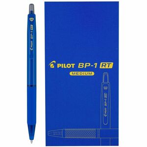 Pilot+BP-1+RT+Ballpoint+Pens+-+1+mm+Pen+Point+-+Retractable+-+Blue+Ink+-+Oil+Based+-+Stainless+Steel+Tip+-+Writing%2C+School%2C+Home+-+12+%2F+Dozen