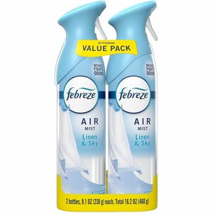 Febreze+Air+Mist+Air+Freshener+Spray+-+Spray+-+8.1+fl+oz+%280.3+quart%29+-+Linen+%26+Sky+-+Odor+Neutralizer%2C+Long+Lasting+-+2%2FPack+-+3+%2F+Carton