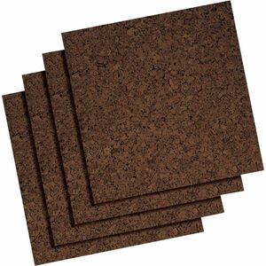 Quartet+Frameless+Modular+Cork+Tiles+-+12%26quot%3B+Board+Height+x+12%26quot%3B+Board+Width+x+0.37%26quot%3B+Board+Depth+-+Dark+Brown+Natural+Cork+Surface+-+Self-stick%2C+Durable%2C+Noise+Absorbant%2C+Self-healing%2C+Frameless%2C+Adhesive+-+4+-+4+%2F+Pack