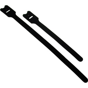 C2G 8in Screw-mountable Hook-and-Loop Cable Ties - 10pk - Cable Tie - Black - 10 Pack
