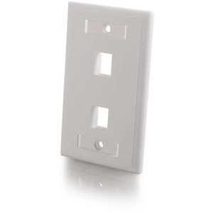 C2G 2 Socket Keystone Network/Multimedia Faceplate - 2 x Socket(s) - White