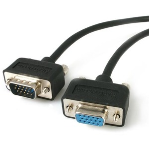 StarTech.com 15 ft Low Profile High Resolution Monitor VGA Extension Cable HD15 M/F - HD-15 Male - HD-15 Female - 15ft - Black