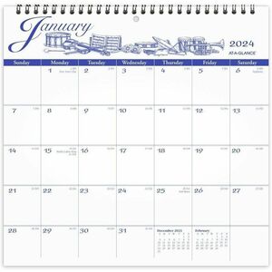 At-A-Glance Illustrators Edition Monthly Wall Calendar - Julian Dates - Monthly - 1 Year - January 2022 till December 2022 - 1 Month Single Page Layout - 11 3/4
