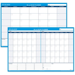 At-A-Glance 30/60 Day Undated Horizontal Wall Planner - 48
