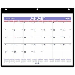 At-A-Glance Monthly Desk/Wall Calendar with Poly Holder - Julian Dates - Monthly - 1 Year - January 2022 till December 2022 - 1 Month Single Page Layout - 11