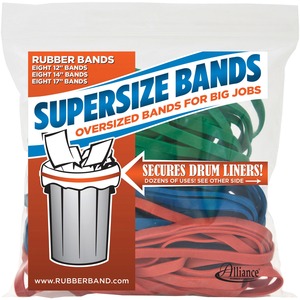 Alliance+Rubber+SuperSize+Bands+-+Size%3A+Large%2C+Large%2C+Large+-+17%26quot%3B+Length+x+250+mil+Thickness+-+Heavy+Duty%2C+Environmentally+Friendly%2C+Reusable%2C+Elastic%2C+Stretchable%2C+Strong+-+Latex+-+Assorted+-+24+%2F+Pack