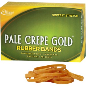 Alliance Rubber 20185 Pale Crepe Gold Rubber Bands - Size #18 - Approx. 2205 Bands - 3