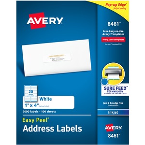 Avery® Easy Peel White Inkjet Mailing Labels - 1