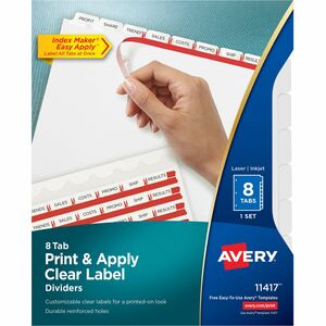 Avery® Index Maker Index Divider - 8 x Divider(s) - 8 - 8 Tab(s)/Set - 8.5
