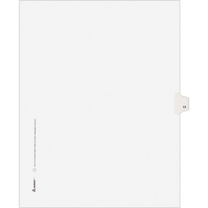 Avery® Individual Legal Exhibit Dividers - Avery Style - Unpunched - 25 x Divider(s) - 25 Printed Tab(s) - Digit - 13 - 1 Tab(s)/Set - 8.5