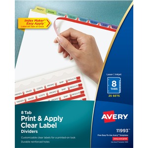 Avery® Index Maker Index Divider - 200 x Divider(s) - Print-on Tab(s) - 8 - 8 Tab(s)/Set - 8.5