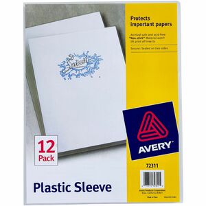 Avery%C2%AE+Letter+File+Sleeve+-+8+1%2F2%26quot%3B+x+11%26quot%3B+-+100+Sheets+Capacity+-+Polypropylene+-+Clear+-+Non-stick%2C+Lightweight+-+12+%2F+Pack