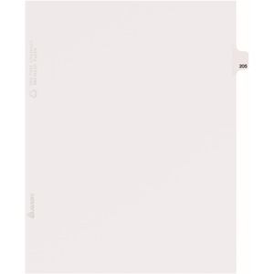 Avery® Side Tab Individual Legal Dividers - 25 x Divider(s) - Side Tab(s) - 205 - 1 Tab(s)/Set - 8.5