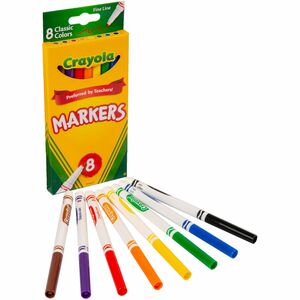 Crayola+Fine+Tip+Classic+Markers+-+Fine+Marker+Point+-+Assorted%2C+Orange%2C+Yellow%2C+Green%2C+Blue%2C+Violet%2C+Brown%2C+Black+Ink+-+Water+Based+-+8+%2F+Set
