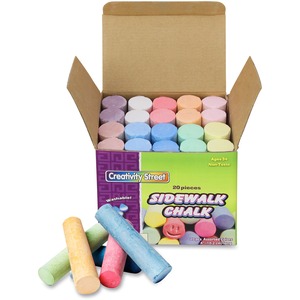 Creativity+Street+Tub+of+Sidewalk+Chalk+-+4%26quot%3B+Length+-+1%26quot%3B+Diameter+-+Assorted+-+20+%2F+Box+-+Washable%2C+Non-toxic