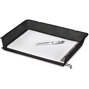 Rolodex+Side-Loading+Stacking+Letter+Tray+-+1+Tier%28s%29+-+3%26quot%3B+Height+x+10.1%26quot%3B+Width+x+14.8%26quot%3B+DepthDesktop+-+Durable+-+Black+-+Steel+-+1+Each
