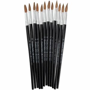 CLI+Round+Camel+Hair+Paint+Brushes+-+1+Brush%28es%29+-+No.+10+Wood+Black+Handle+-+Aluminum+Ferrule