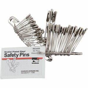 CLI+Safety+Pins+-+Assorted+Sizes+-+50+%2F+Pack+-+Nickel+Plated
