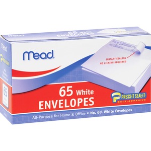 Mead+No.+6-3%2F4+All-purpose+White+Envelopes+-+Business+-+%236+3%2F4+-+3+5%2F8%26quot%3B+Width+x+6+1%2F2%26quot%3B+Length+-+Self-sealing+-+65+%2F+Box+-+White