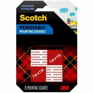 Scotch+Double-stick+Foam+Mounting+Squares+-+1%26quot%3B+Length+x+1%26quot%3B+Width+-+Foam+-+Adhesive+Backing+-+For+Mounting+Decoration%2C+Mounting+Artwork+-+16+%2F+Pack+-+Gray