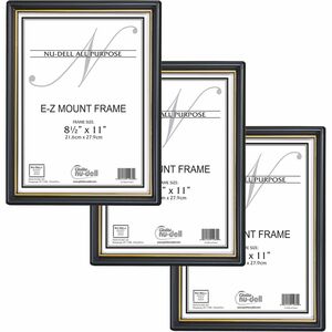 Golite+nu-dell+Easy+Slide-In+Document+Frame+-+Holds+8.50%26quot%3B+x+11%26quot%3B+Insert+-+Horizontal%2C+Vertical+-+3+%2F+Pack+-+Plastic+-+Black