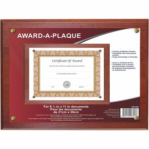 Golite+nu-dell+Woodgrain+Award-A-Plaque+-+13%26quot%3B+x+10.50%26quot%3B+Frame+Size+-+Holds+11%26quot%3B+x+8.50%26quot%3B+Insert+-+Horizontal%2C+Vertical+-+Mahogany+-+1+Each