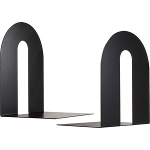 Officemate+Heavy-Duty+Bookends+-+10%26quot%3B+Height+-+Desktop+-+Non-skid+Base%2C+Chip+Resistant%2C+Non-slip%2C+Scratch+Resistant+-+Enamel+-+Black+-+Steel+-+2+%2F+Pair