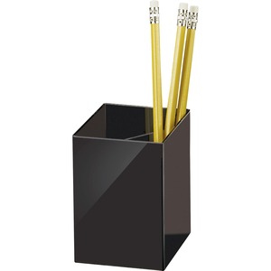 Officemate+3-Compartment+Pencil+Cup+-+4%26quot%3B+x+2.9%26quot%3B+x+2.9%26quot%3B+x+-+1+Each+-+Black