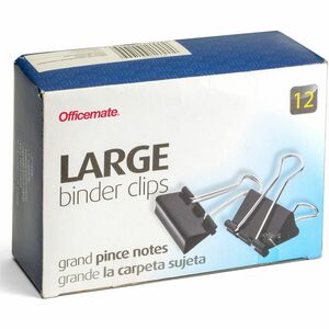 Officemate+Binder+Clips%2C+Large+-+Large+-+2%26quot%3B+Width+-+1%26quot%3B+Size+Capacity+-+12+%2F+Box+-+Black