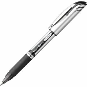 EnerGel+EnerGel+Deluxe+Liquid+Gel+Pen+-+Bold+Pen+Point+-+1+mm+Pen+Point+Size+-+Refillable+-+Black+Gel-based+Ink+-+Silver+Barrel+-+1+Each