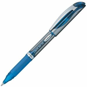 EnerGel+EnerGel+Deluxe+Liquid+Gel+Pen+-+Bold+Pen+Point+-+1+mm+Pen+Point+Size+-+Refillable+-+Blue+Gel-based+Ink+-+Silver+Barrel+-+1+Each