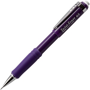 Pentel+Twist-Erase+III+Mechanical+Pencils+-+%232+Lead+-+0.5+mm+Lead+Diameter+-+Refillable+-+Black+Lead+-+Violet+Barrel+-+1+Each