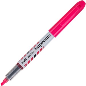 Pilot Spotliter Supreme Highlighters - Chisel Marker Point Style - Fluorescent Pink - White Barrel - 1 Dozen
