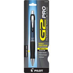 Pilot+G2+Pro+Retractable+Gel+Pen+-+0.7+mm+Fine+Pen+Point+-+Refillable+-+Retractable+-+Black+Ink+-+Gel-based+-+Blue+Barrel+-+1+Each